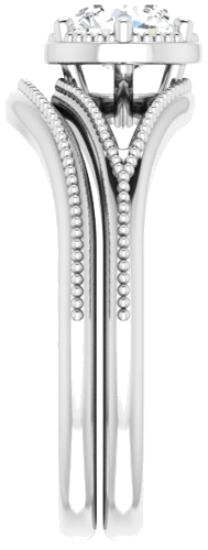 Sužadėtuvių Žiedas „Solitaire“ 14k white gold Round 5.8mm (9)