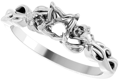 Sužadėtuvių Žiedas „Claw-Prong Solitaire“ 14k white gold Round 5.2mm (5)