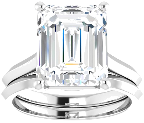 Sužadėtuvių Žiedas „Claw-Prong“ 14k white gold Emerald 11mm x 9mm (8)