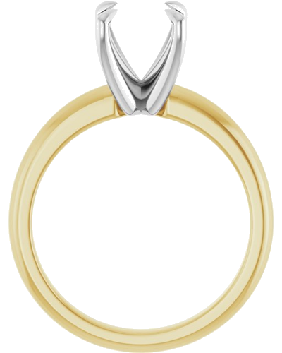 14K Yellow White 8 mm Round Solitaire Engagement Ring Mounting (2)