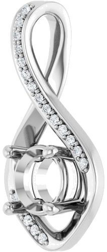 Pakabukas „Infinity-Inspired“ 14k white gold Round 6.5mm (2)