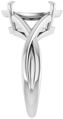 Sužadėtuvių Žiedas „Claw-Prong Solitaire“ 14k white gold Oval 14mm x 10mm (4)