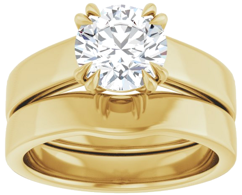 Sužadėtuvių Žiedas „Solitaire“ 585 Geltonojo Aukso Round 7.4mm (8)