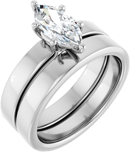 Sužadėtuvių Žiedas „Solitaire“ 14k white gold Marquise 10mm x 5mm (6)