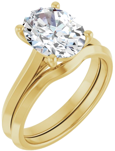 Sužadėtuvių Žiedas „Solitaire“ 585 Geltonojo Aukso Oval 10mm x 8mm (6)