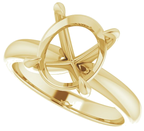 Sužadėtuvių Žiedas „Solitaire“ 585 Geltonojo Aukso Oval 11mm x 9mm (5)