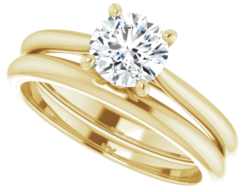 14K Yellow 6 mm Round Solitaire Engagement Ring Mounting (10)