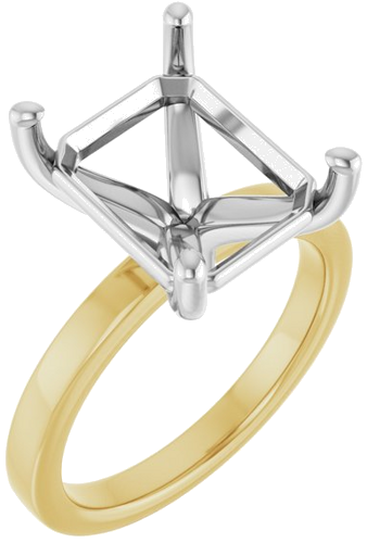 Sužadėtuvių Žiedas „Solitaire“ 14k yellow/white gold Emerald 12mm x 10mm (1)