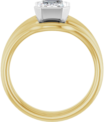 14K Yellow   White 8x6 mm Emerald Engagement Ring Mounting (7)