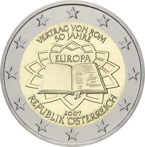 Austrija 2007 Romos sutartis (TOR) 2 eurų moneta (1)