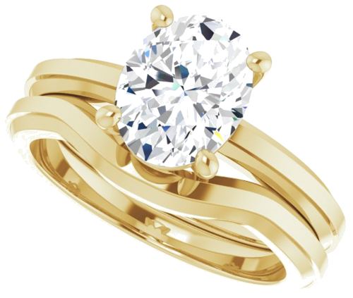 Sužadėtuvių Žiedas „Solitaire“ 585 Geltonojo Aukso Oval 9mm x 7mm (10)
