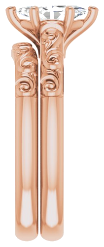 Sužadėtuvių Žiedas „Solitaire“ 10k rose gold Marquise 8mm x 4mm (9)