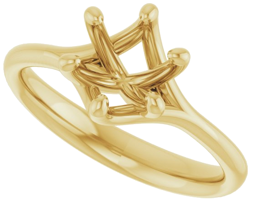 14K Yellow 7 mm Round Engagement Ring Mounting (5)