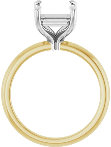 Sužadėtuvių Žiedas 585 Baltojo Ir Geltonojo Aukso Emerald 10mm x 8mm (2)