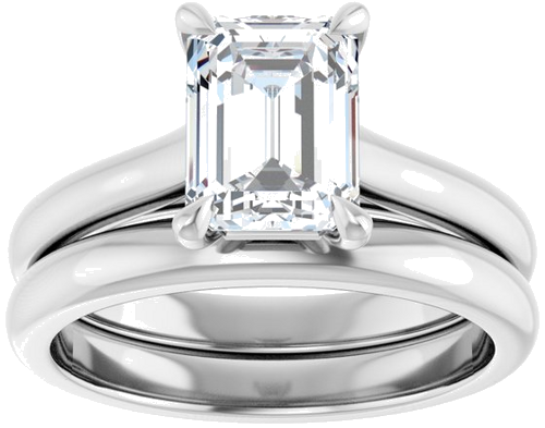 Sužadėtuvių Žiedas „Claw-Prong“ 14k white gold Emerald 8mm x 6mm (8)