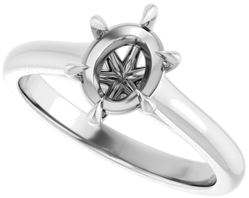 Sužadėtuvių Žiedas „Claw-Prong“ 14k white gold Oval 8mm x 6mm (5)