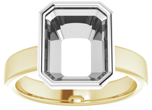 Sužadėtuvių Žiedas „Solitaire“ 585 Baltojo Ir Geltonojo Aukso Emerald 10mm x 8mm (3)