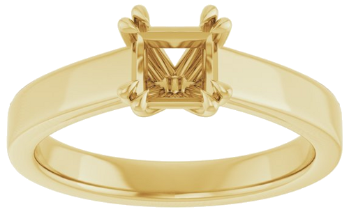 Sužadėtuvių Žiedas „Double Claw-Prong Solitaire“ 14k yellow gold Square 5mm (3)