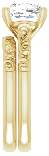 Sužadėtuvių Žiedas „Solitaire“ 14k yellow gold Cushion 8mm (9)