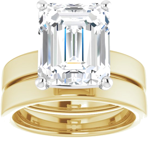 Sužadėtuvių Žiedas „Solitaire“ 14k yellow/white gold Emerald 11mm x 9mm (8)