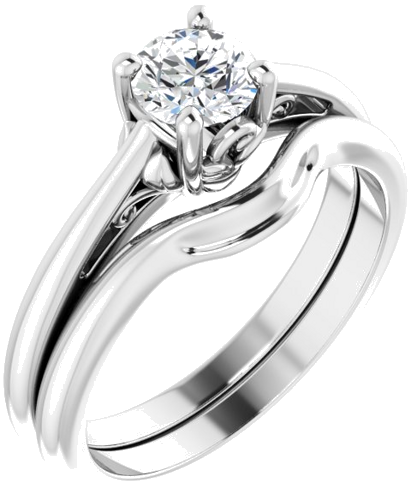 14K White 5.2 mm Round Solitaire Engagement Ring Mounting (6)