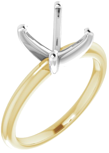 Sužadėtuvių Žiedas „Solitaire“ 585 Baltojo Ir Geltonojo Aukso Round 8.8mm (1)