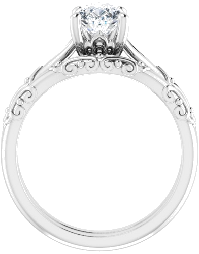 Sužadėtuvių Žiedas „Solitaire Sculptural“ 10k white gold Pear 8mm x 6mm (7)