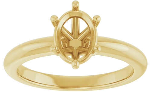 Sužadėtuvių Žiedas 14k yellow gold Oval 8mm x 6mm (3)