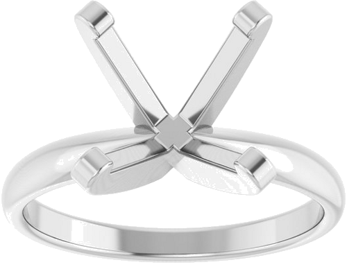 14K White 8 x 8 mm Square Solitaire Engagement Ring Mounting (3)