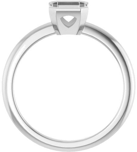 Sužadėtuvių Žiedas „Half-Bezel“ 14k white gold Emerald 7mm x 5mm (2)