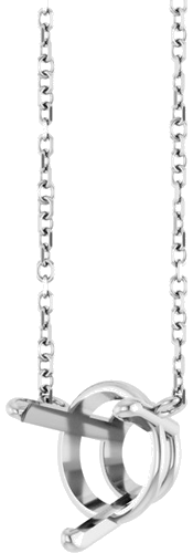Pakabukas „Solitaire“ 14k white gold Round 9mm (2)