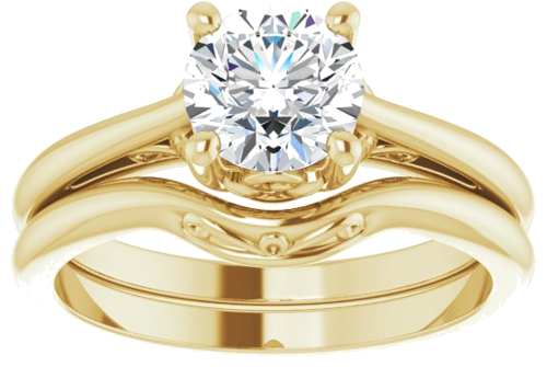 Sužadėtuvių Žiedas „Solitaire“ 14k yellow gold Round 6.5mm (8)