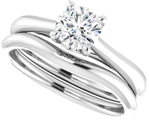 Sužadėtuvių Žiedas „Solitaire“ 950 Platinos Round 5.5mm (10)