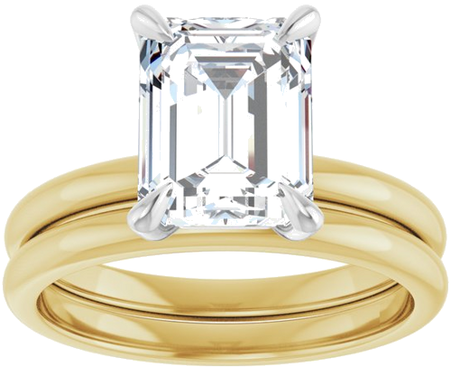 Sužadėtuvių Žiedas „Solitaire“ 18k yellow/white gold Emerald 9mm x 7mm (8)