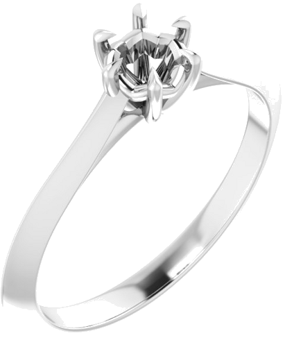 Sužadėtuvių Žiedas „Claw-Prong Solitaire“ 925 Sidabro Round 4.4mm (1)