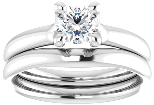 Sužadėtuvių Žiedas „Solitaire“ 14k white gold Round 5.2mm (8)