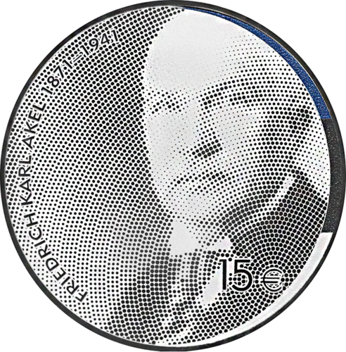 2021 Естония Фридрих Карл Акел Сребърна монета от 15 евро (1)