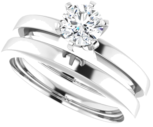 Sužadėtuvių Žiedas „Solitaire“ 14k white gold Round 5.2mm (10)