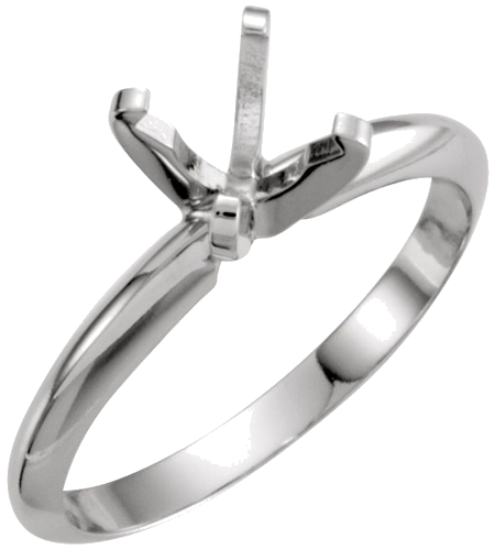 14K White 5.7-6 mm Round Solitaire Engagement Ring Mounting (1)