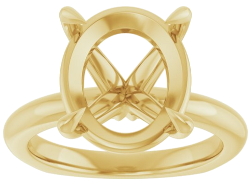 Sužadėtuvių Žiedas „Claw-Prong Euro Shank“ 14k yellow gold Oval 13mm x 11mm (3)
