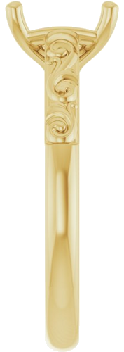 14K Yellow 7x5 mm Emerald Solitaire Engagement Ring Mounting (3)