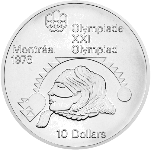 10 dolāri Olimpiāde Kanāda 1975 sudraba monēta (1)