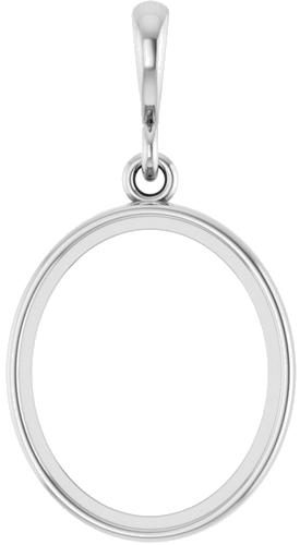 Pakabukas „Bezel-Set Cabochon“ 14k white gold Oval 12mm x 10mm (1)