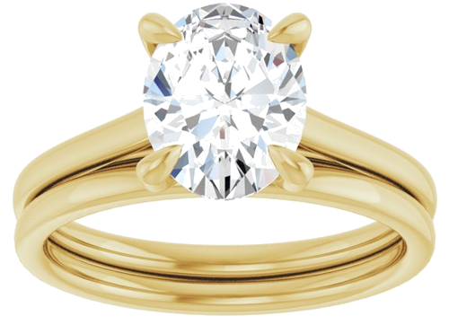 Sužadėtuvių Žiedas „Claw-Prong Solitaire“ 10k yellow gold Oval 9mm x 7mm (8)
