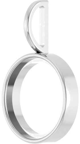 Pakabukas „Cabochon Charm“ 14k white gold Round 11mm (2)
