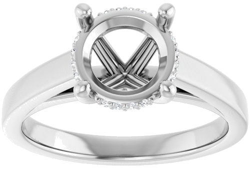 Sužadėtuvių Žiedas „Hidden Halo-Style“ 14k white gold Round 8mm (3)