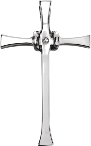 Pakabukas „Solitaire Cross“ 585 Baltojo Aukso Round 2.4mm (1)