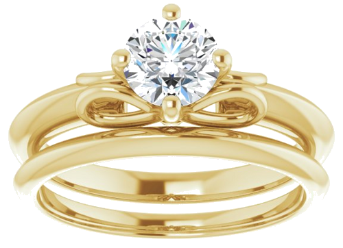 Sužadėtuvių Žiedas „Solitaire“ 14k yellow gold Round 5.8mm (8)