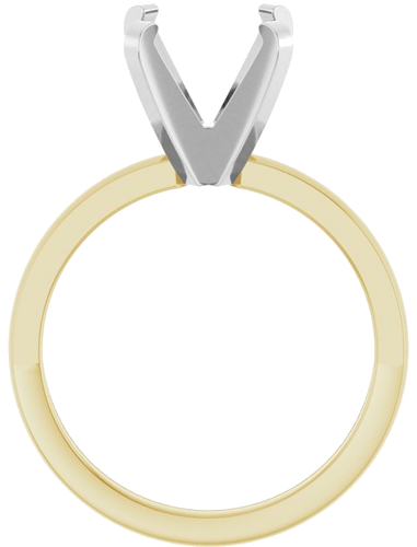 14K Yellow White 9.3 mm Round 4-Prong Engagement Ring Mounting (2)