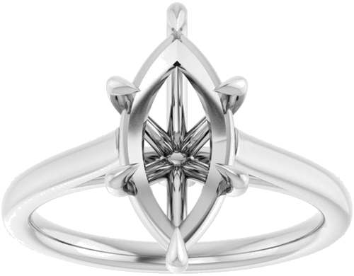 Sužadėtuvių Žiedas „Claw-Pong“ 14k white gold Marquise 13mm x 6.5mm (3)